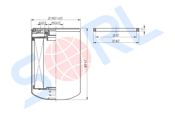 Фильтр топливный M32x1.5 VOLVO, RENAULT (H421WK)